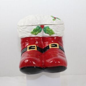 Santa's Red Boots Cookie Jar